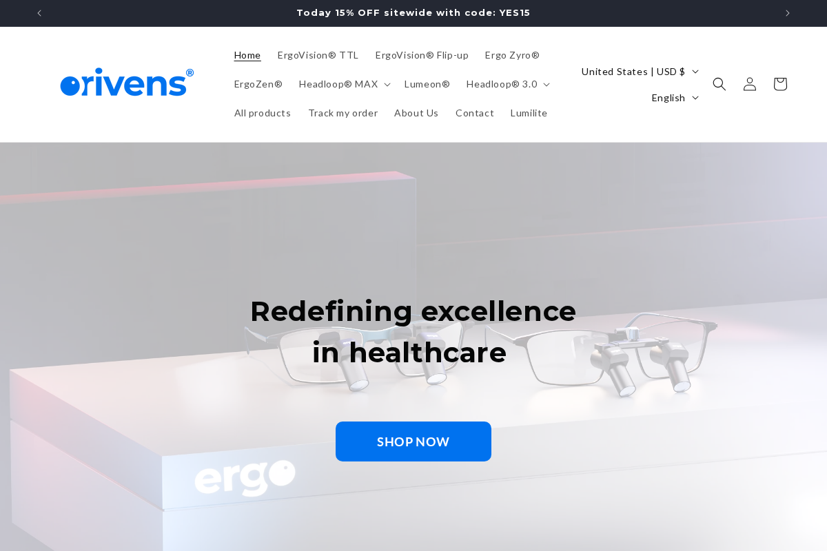 Orivens homepage screenshot