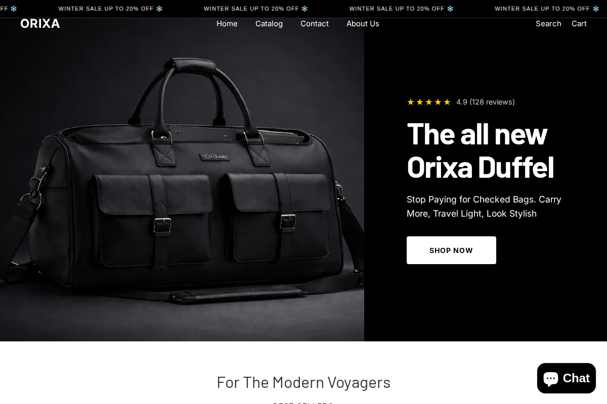 Orixa homepage screenshot