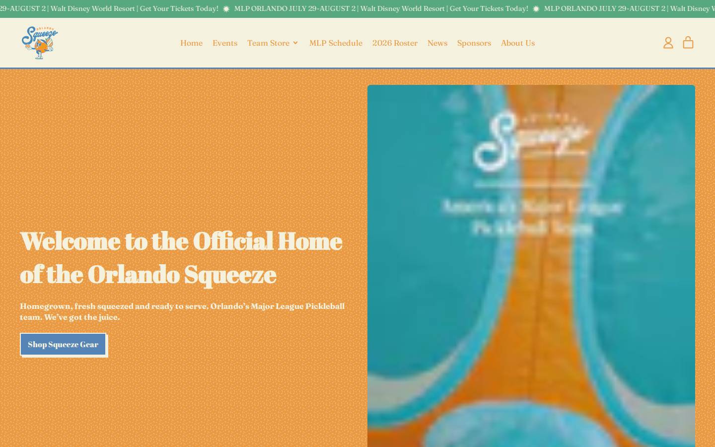orlandosqueeze.com homepage screenshot