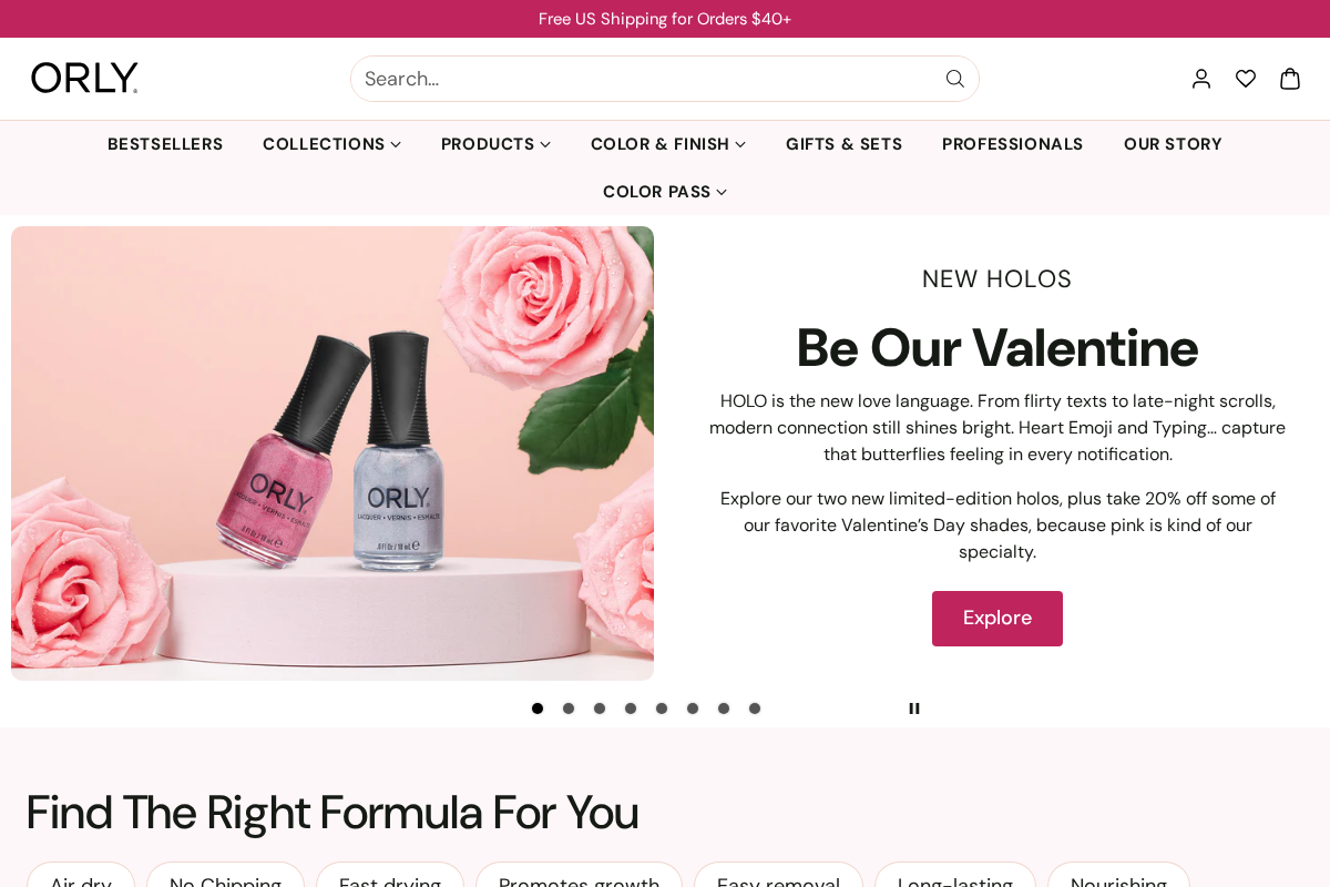 ORLY International homepage screenshot