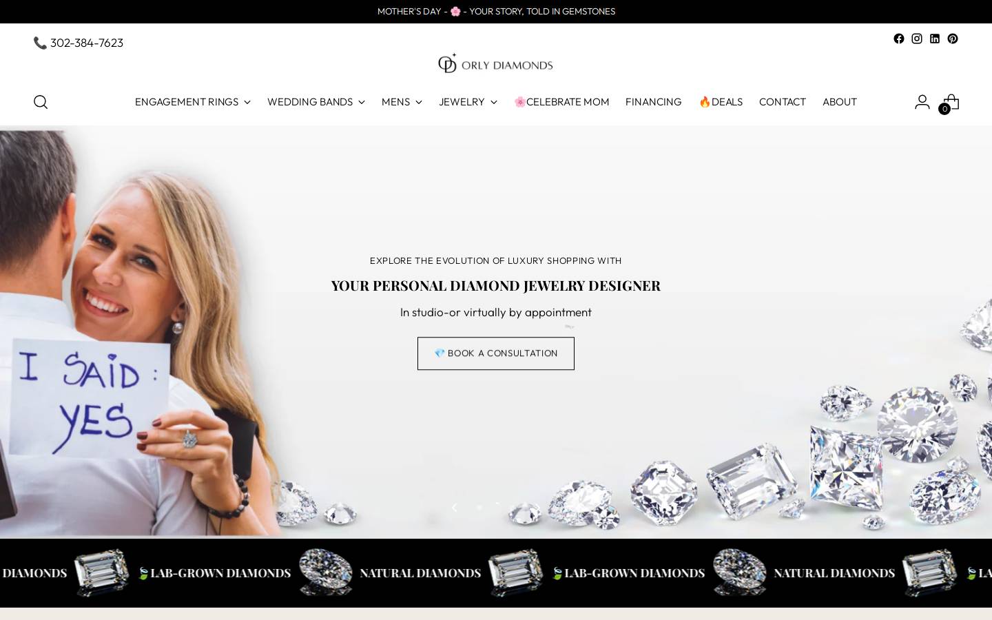 orlydiamonds.com homepage screenshot