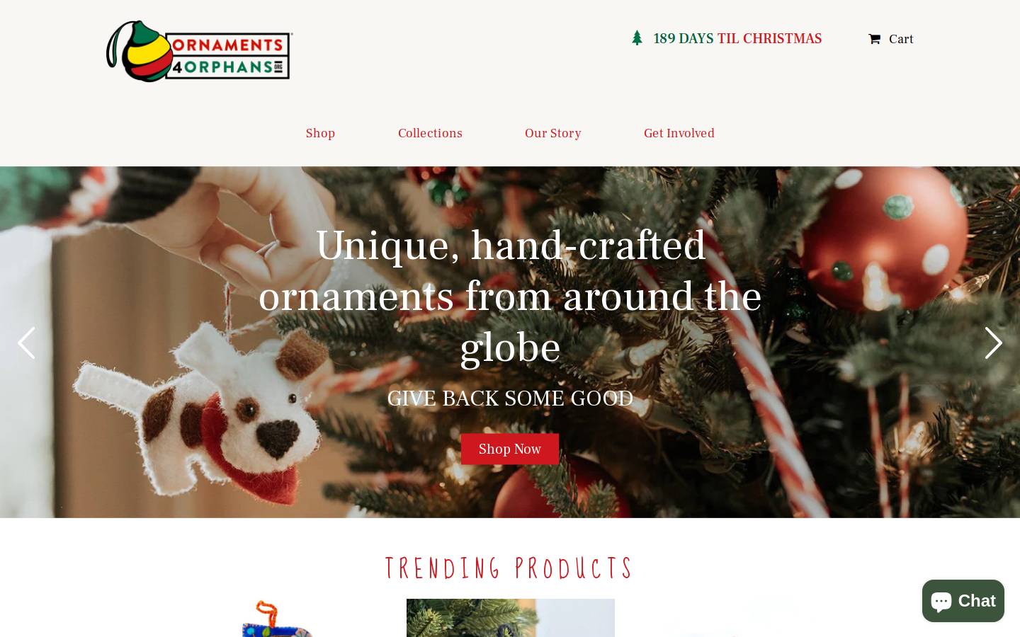 ornaments4orphans.org homepage screenshot