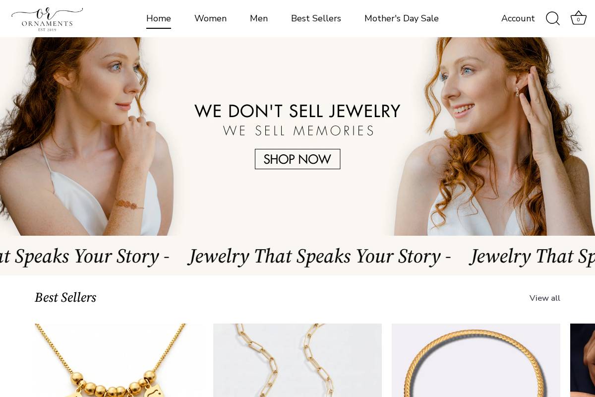 Ornamentsco homepage screenshot