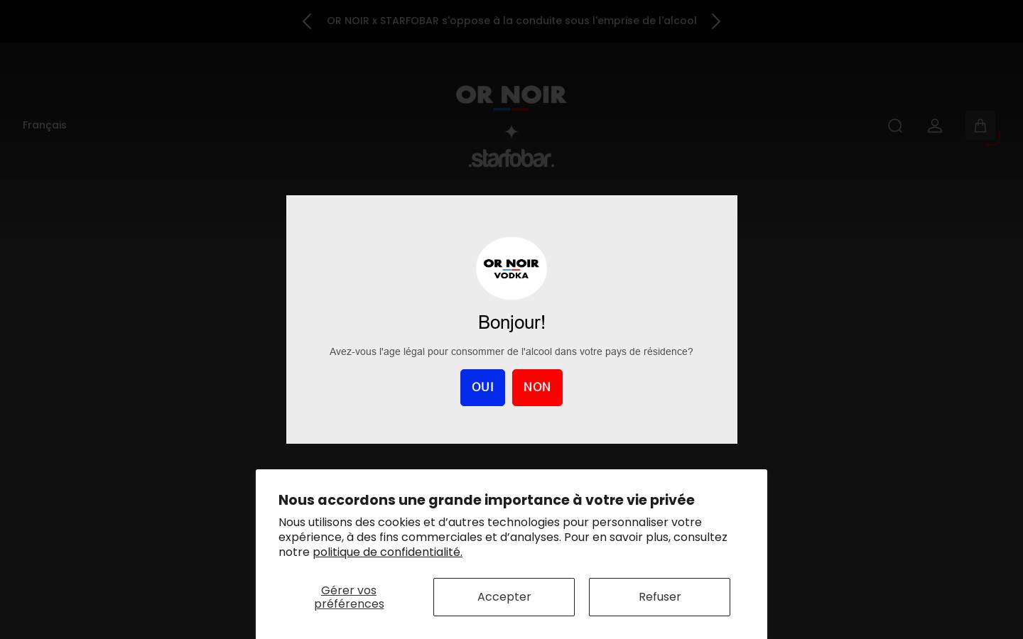 ornoir-vodka.com homepage screenshot