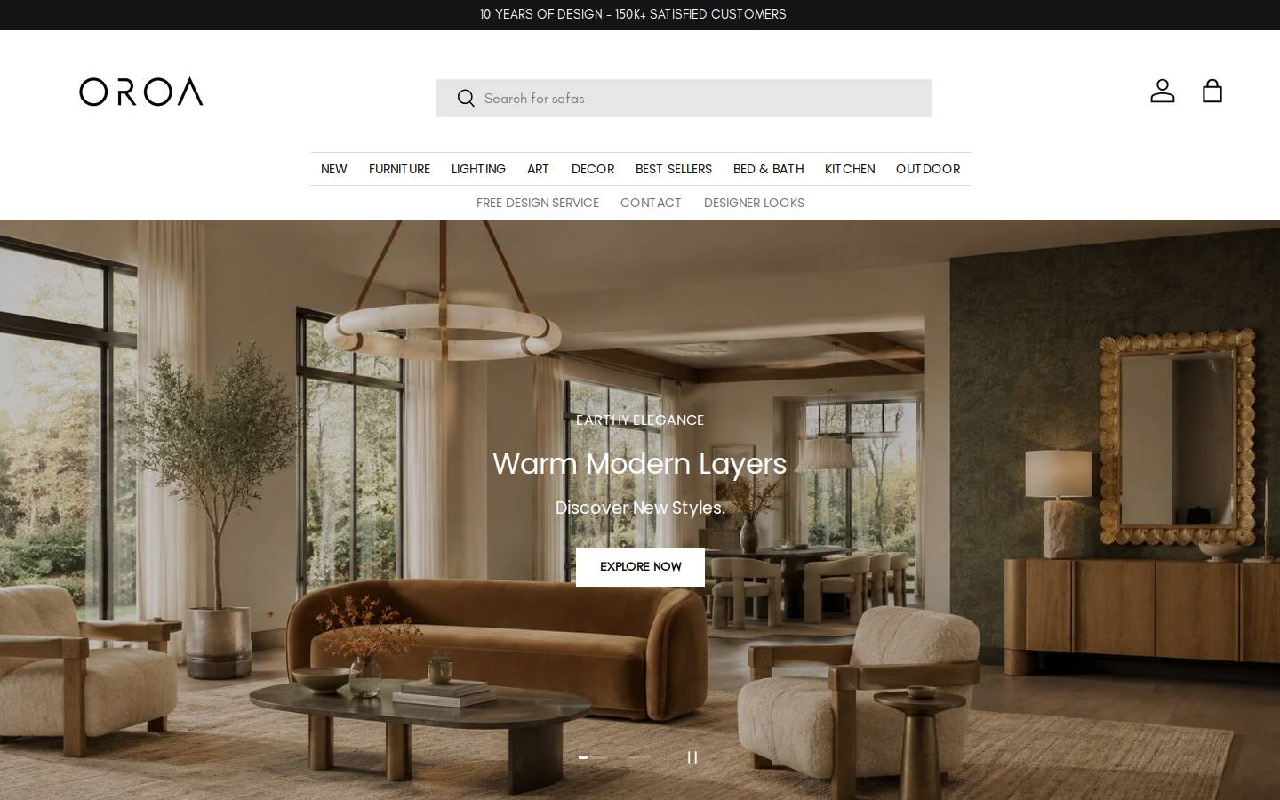 OROA homepage screenshot