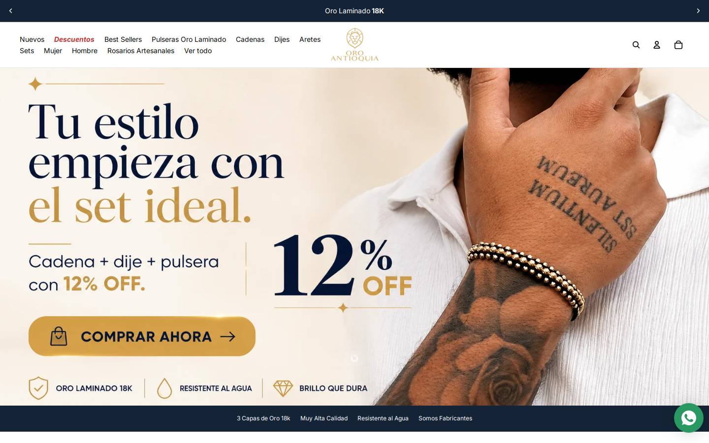 oroantioquia.com homepage screenshot