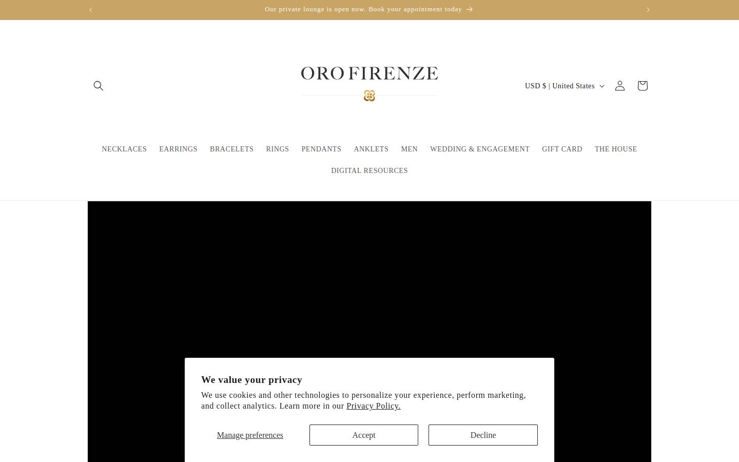 orofirenze.com homepage screenshot