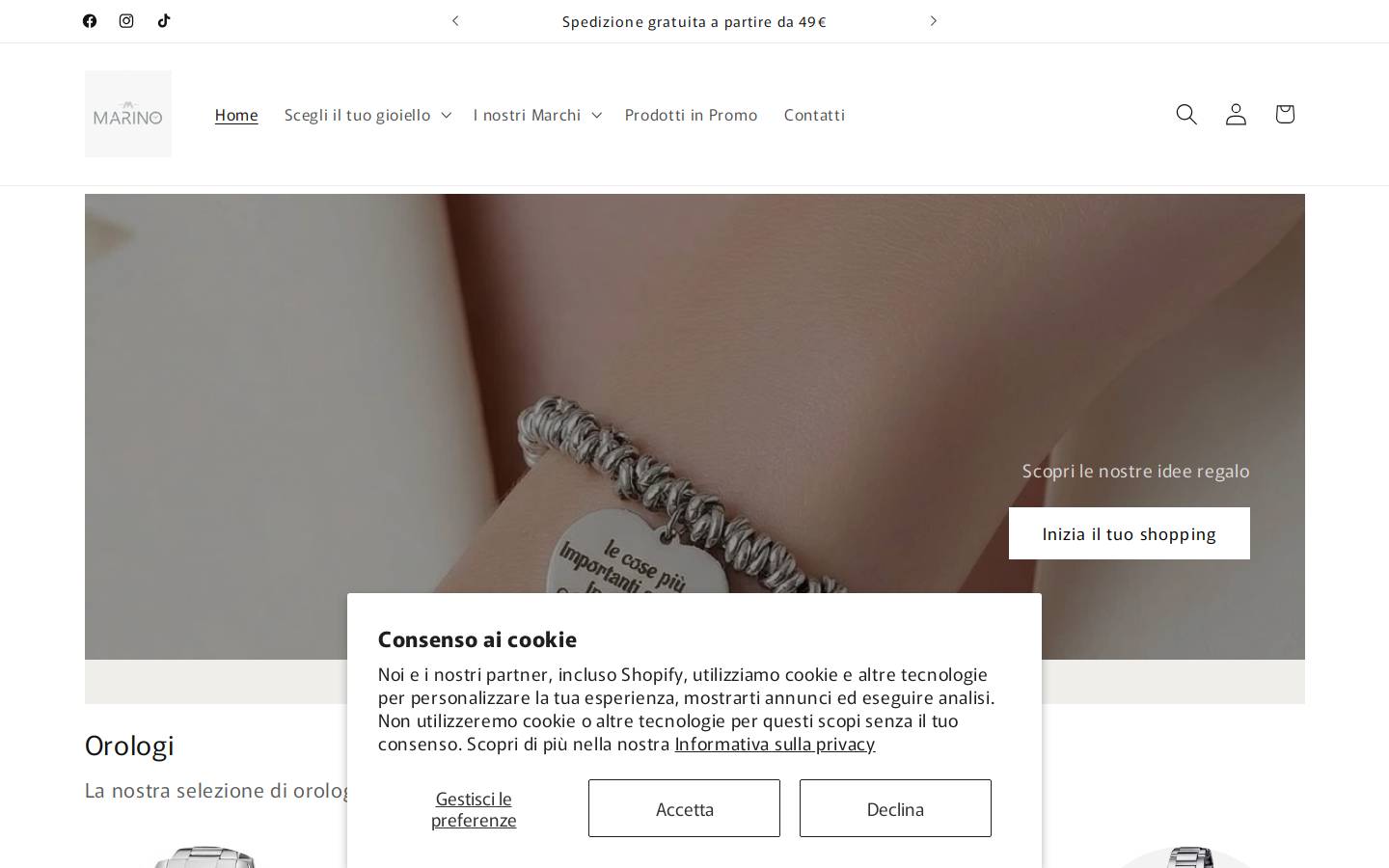 orologeriamarino.it homepage screenshot