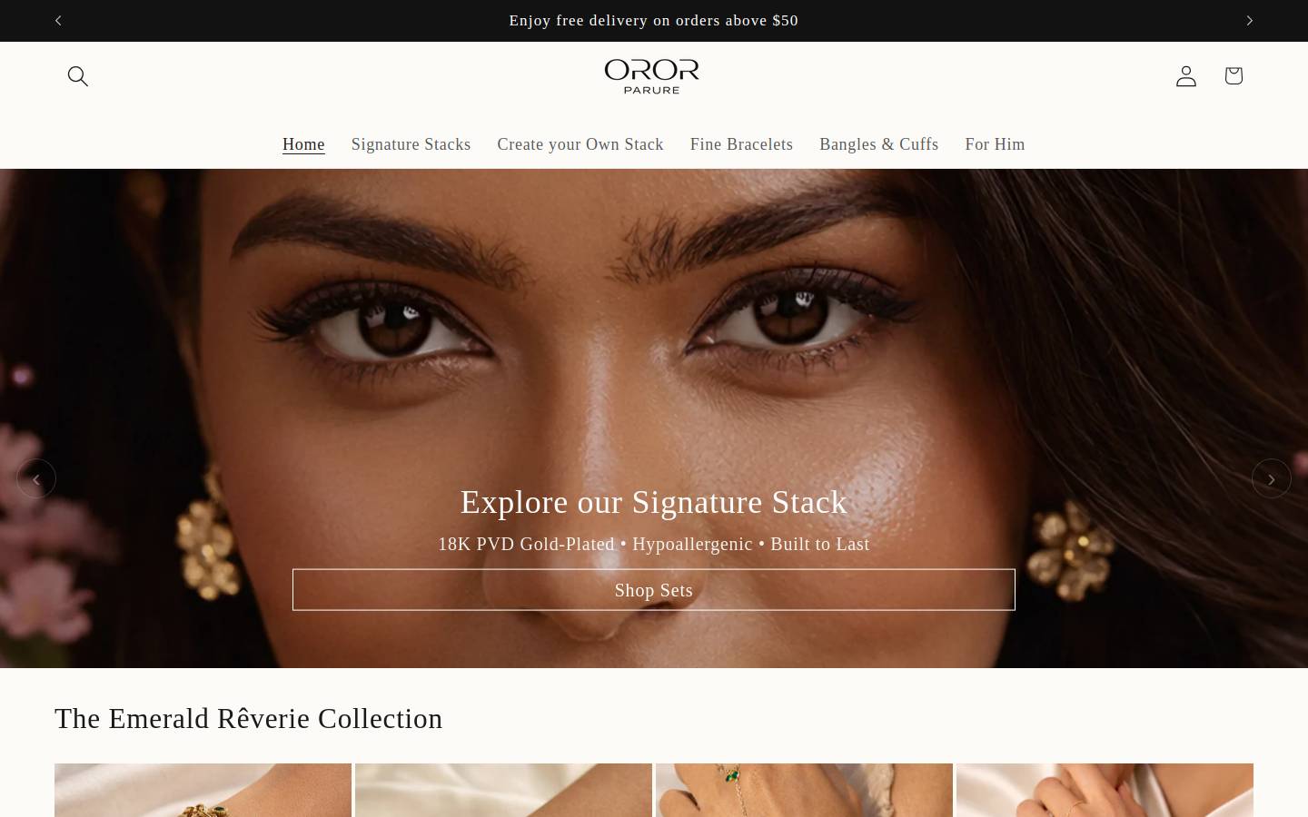 ororparure.com homepage screenshot