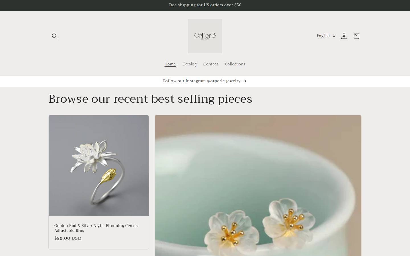 orperle.com homepage screenshot