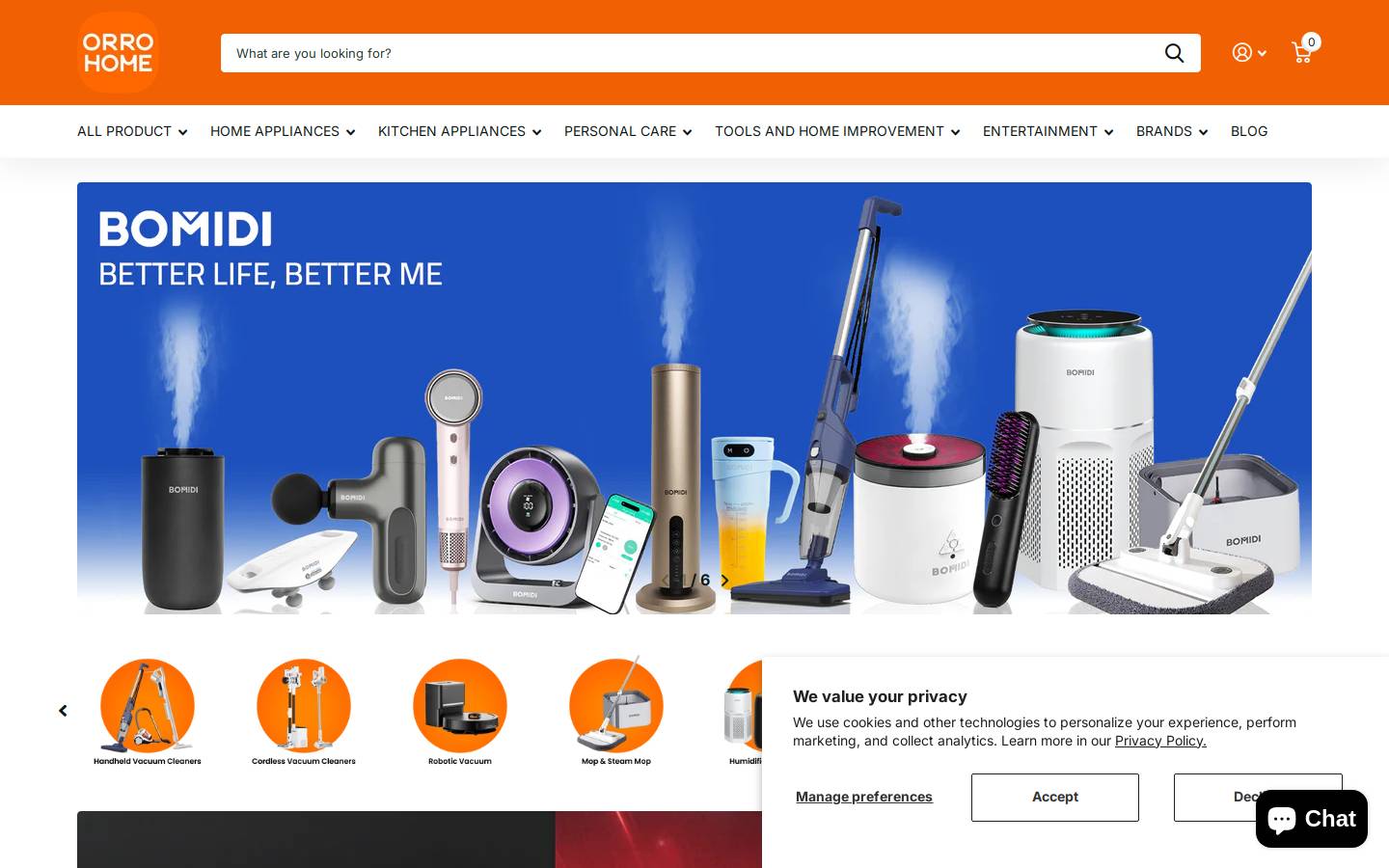 orrohomedubai.com homepage screenshot