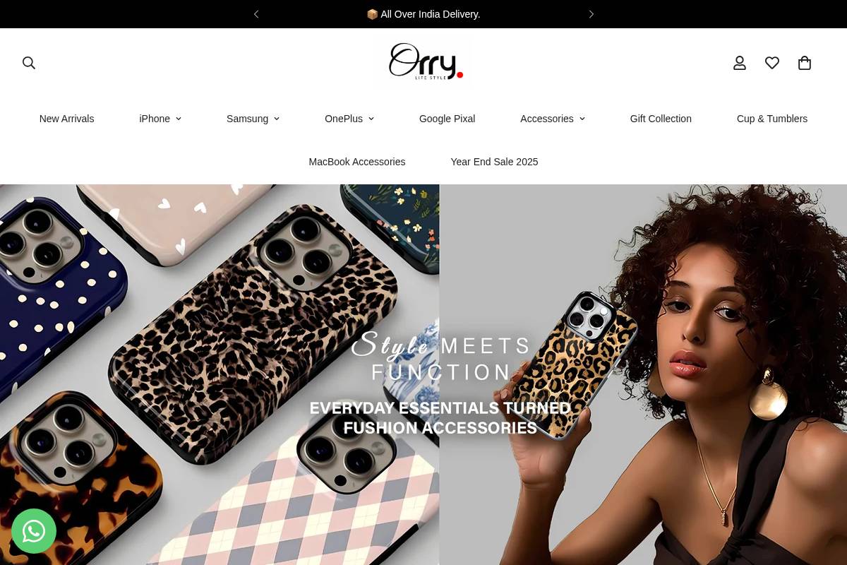 orry.in homepage screenshot