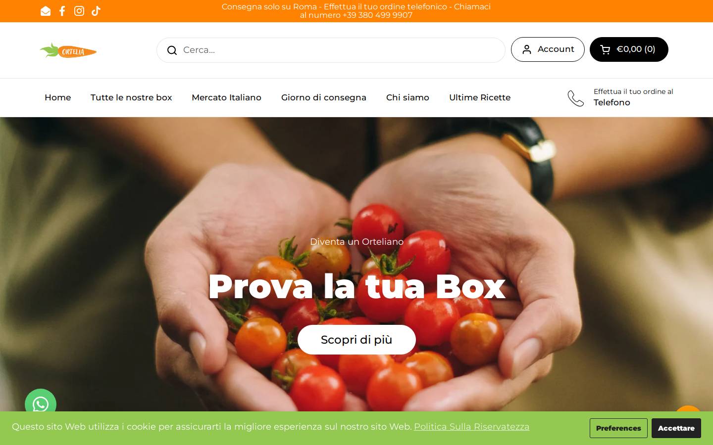 Ortelia homepage screenshot