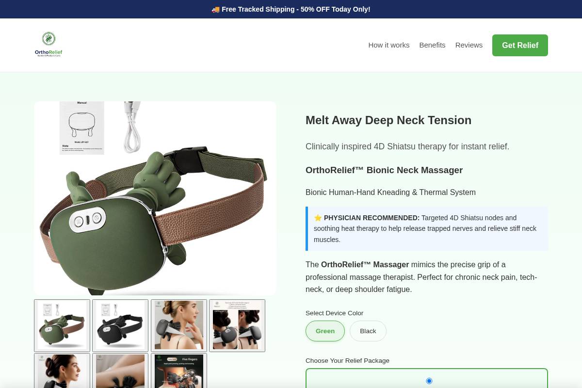 ortho-relief.store homepage screenshot