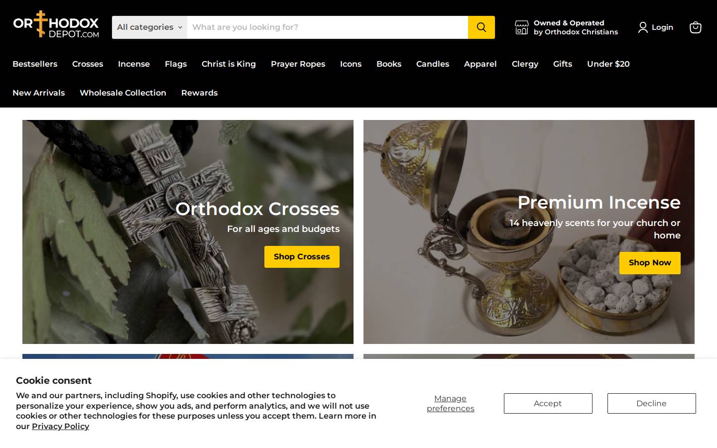 orthodoxdepot.com homepage screenshot