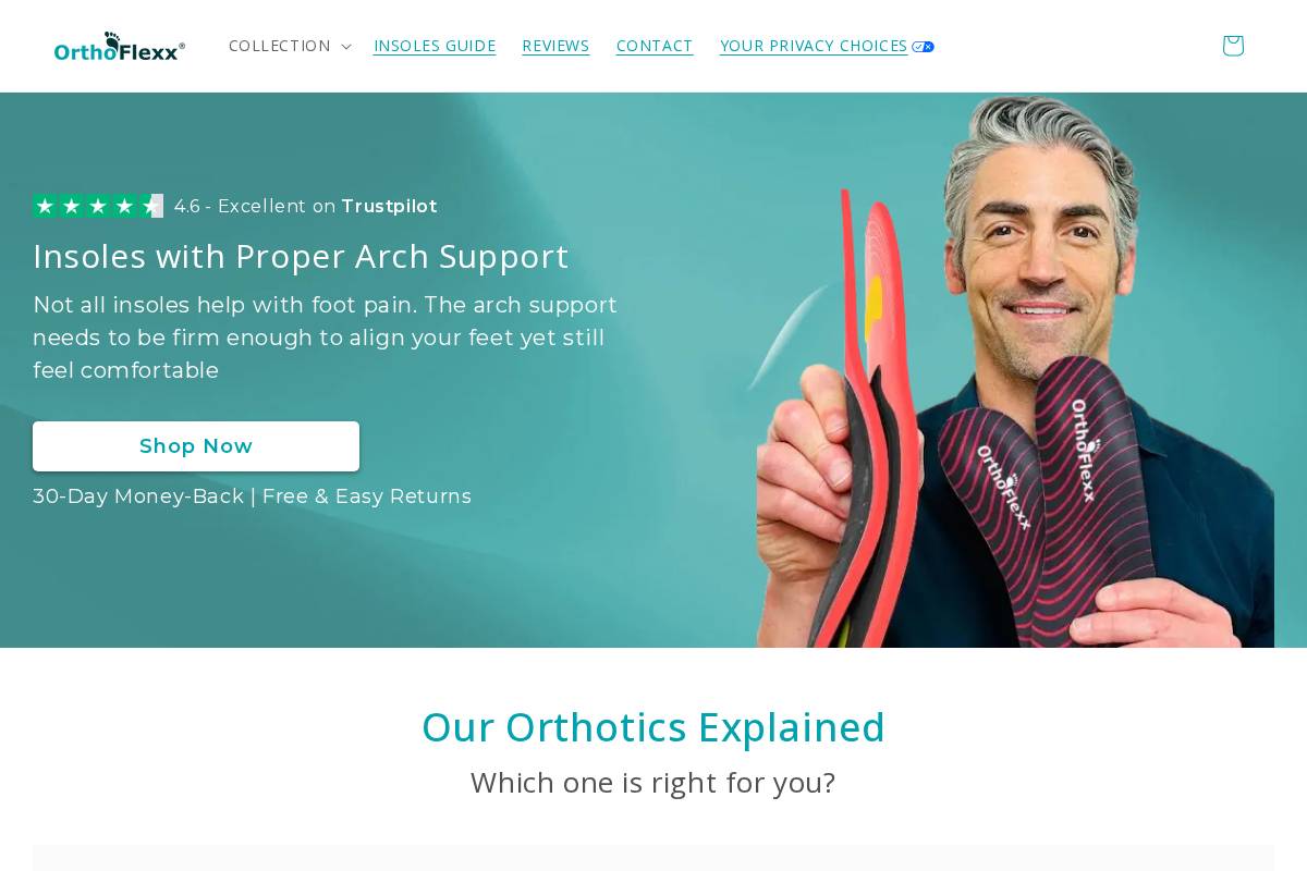 OrthoFlexx homepage screenshot