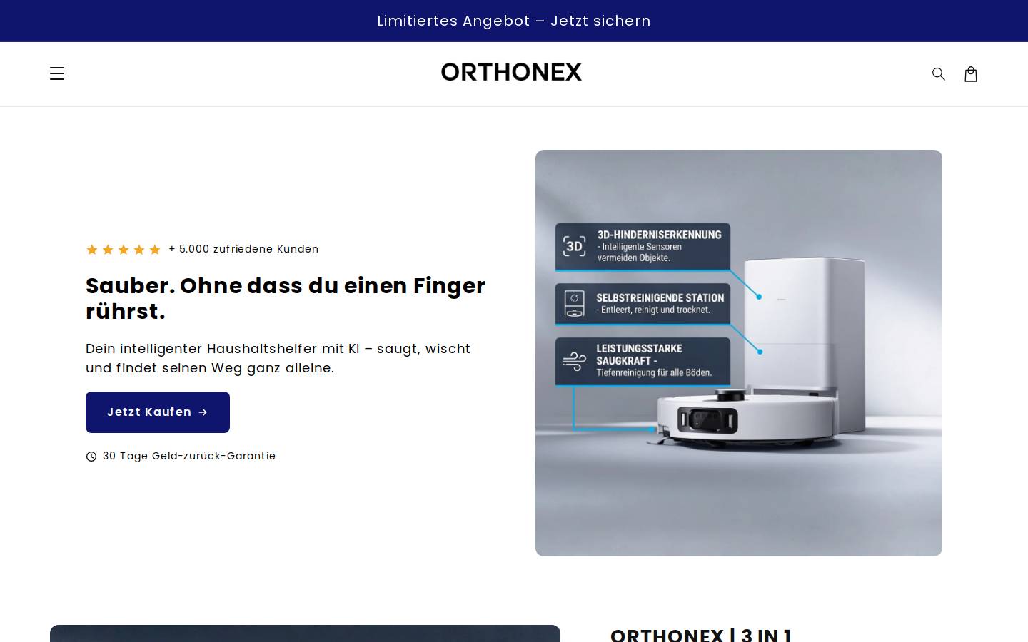 Orthonex homepage screenshot