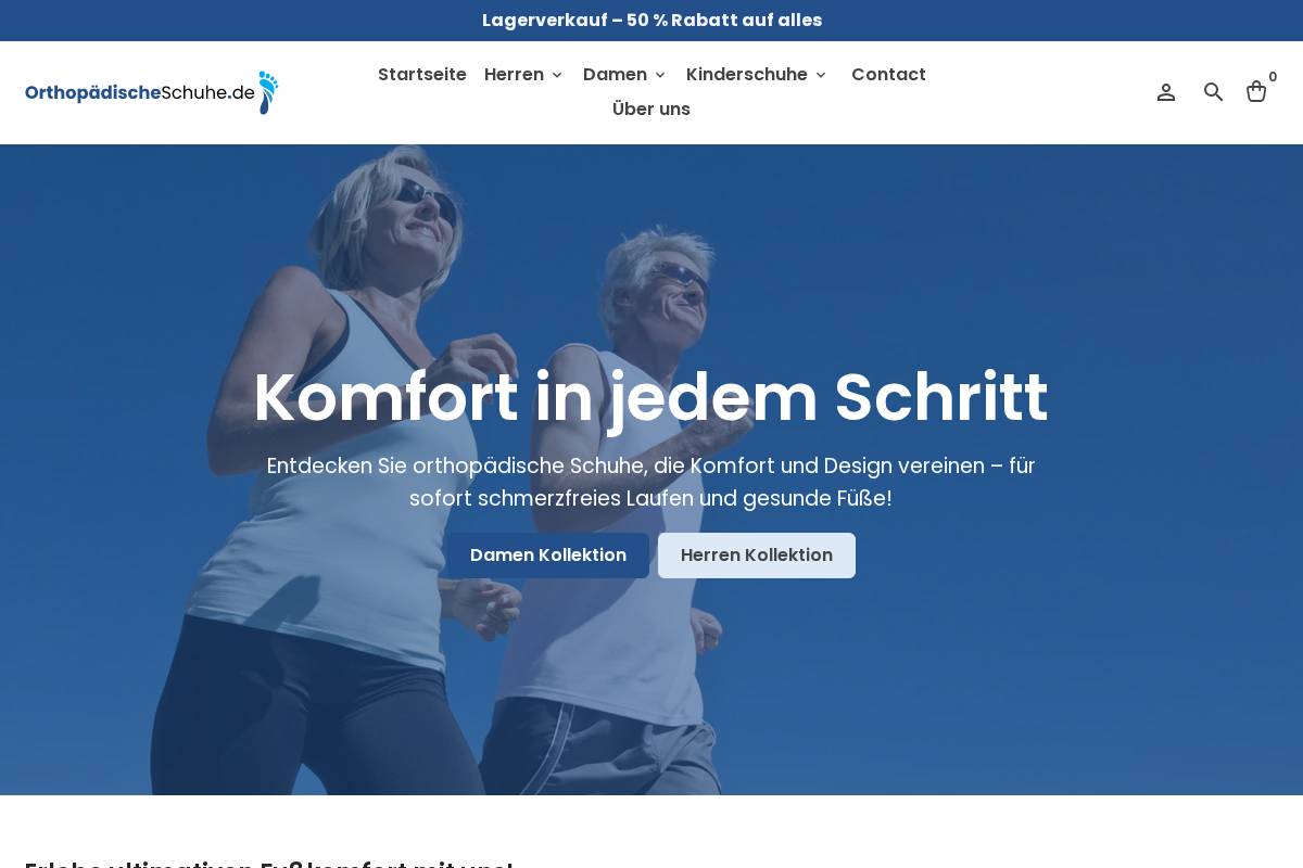 Orthopadischeschuhe homepage screenshot