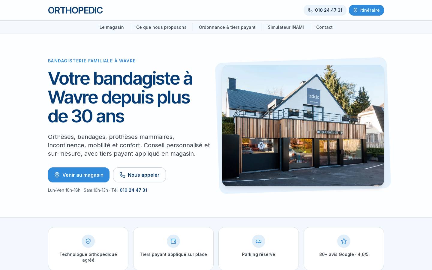 orthopedic.be homepage screenshot
