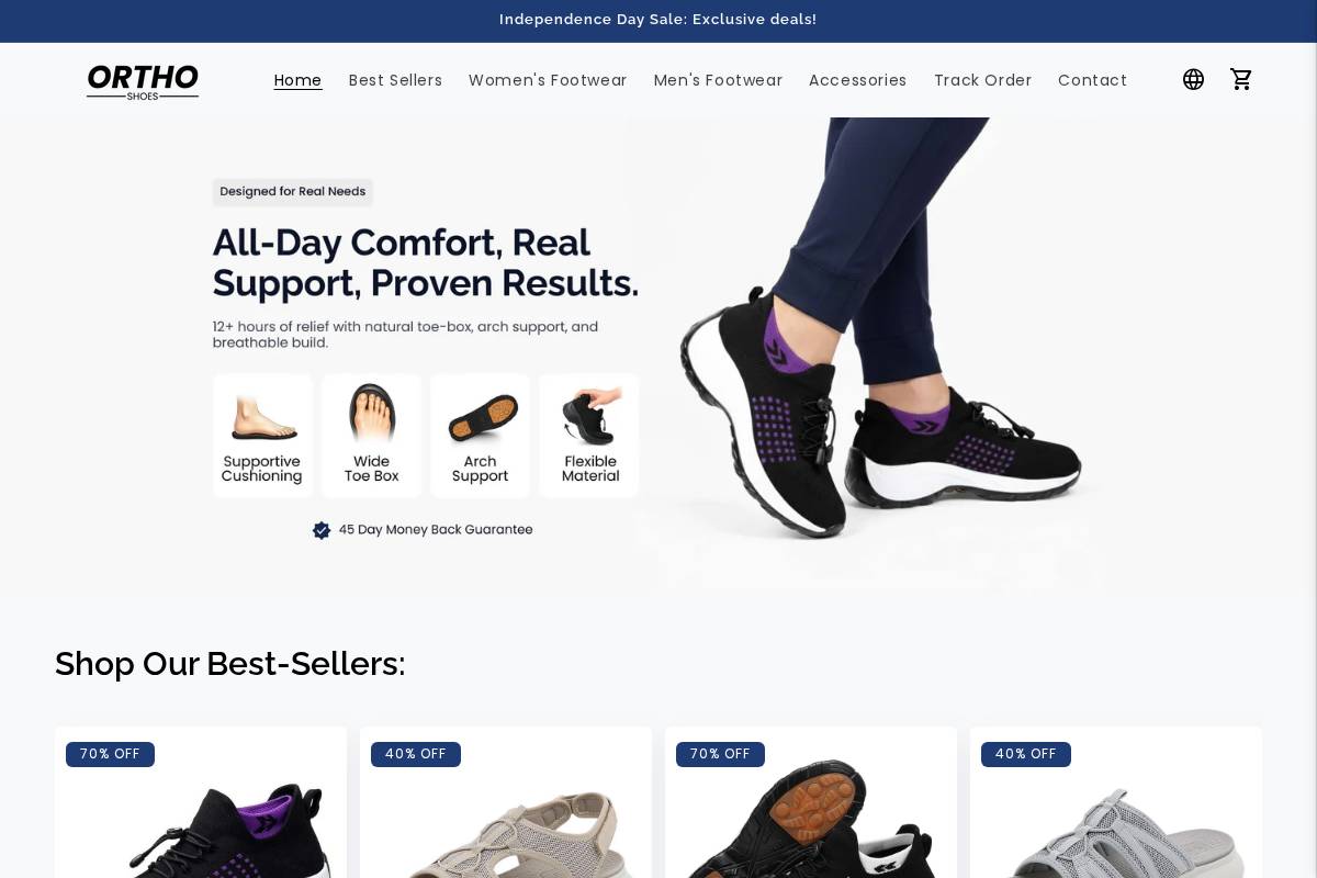 Feya Footwear homepage screenshot
