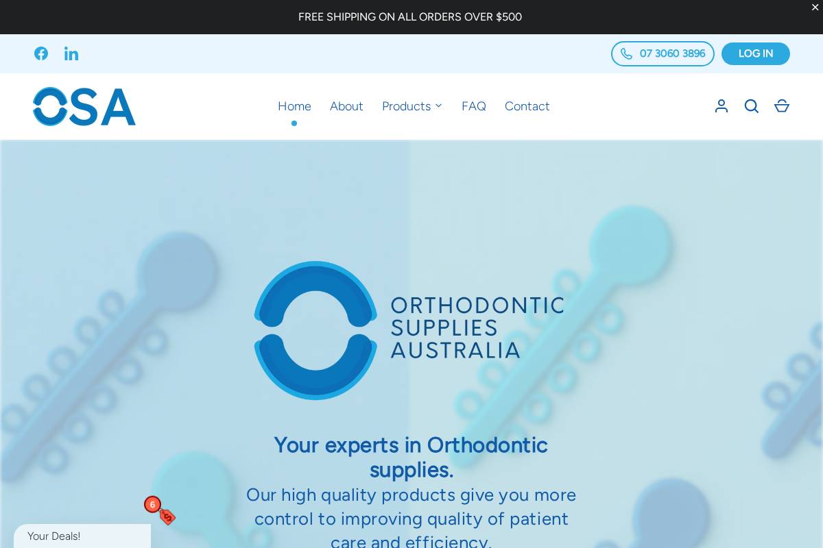 orthosupplies.com.au homepage screenshot