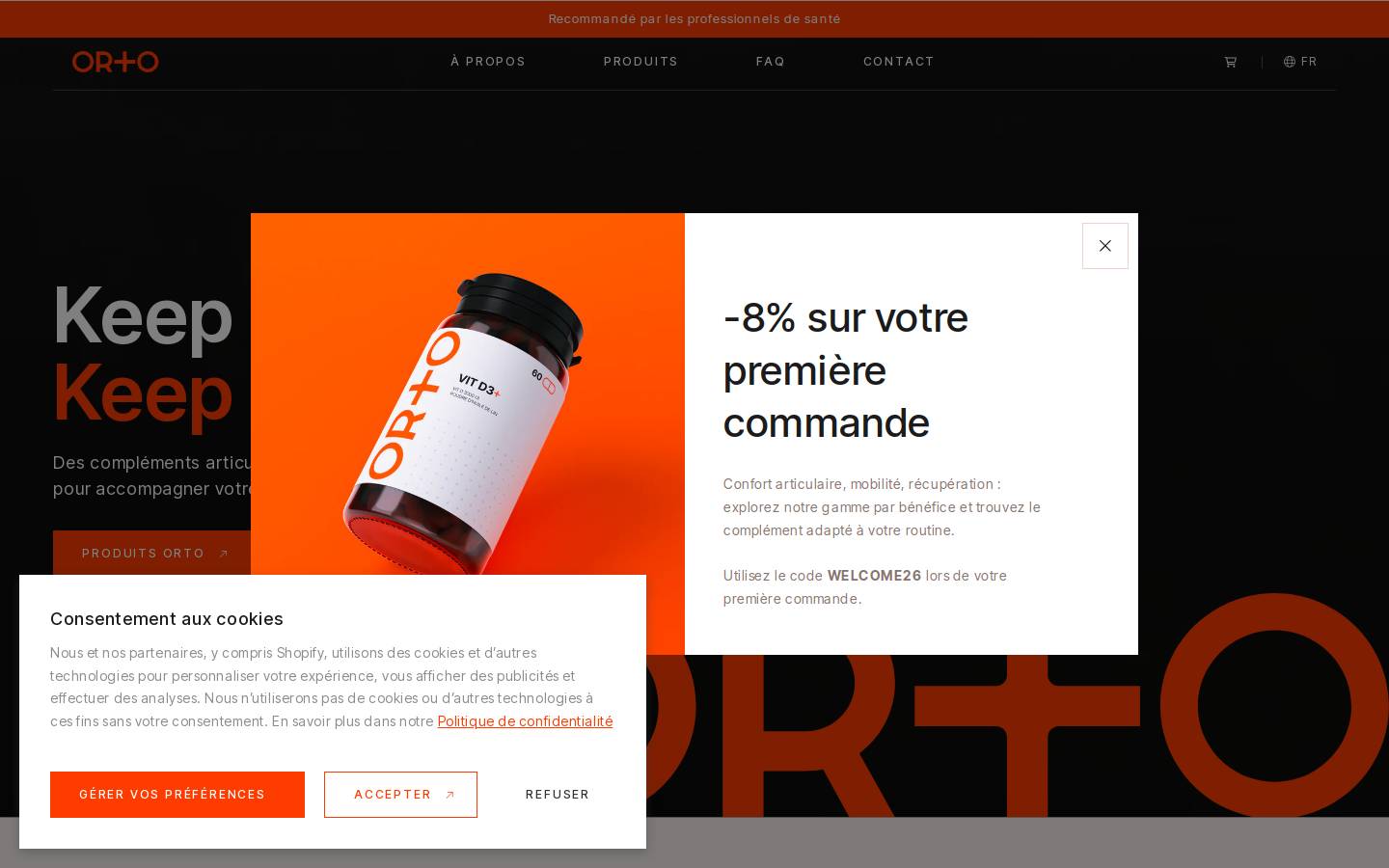 Orto Plus homepage screenshot