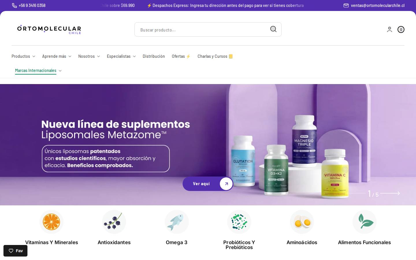ortomolecularchile.cl homepage screenshot