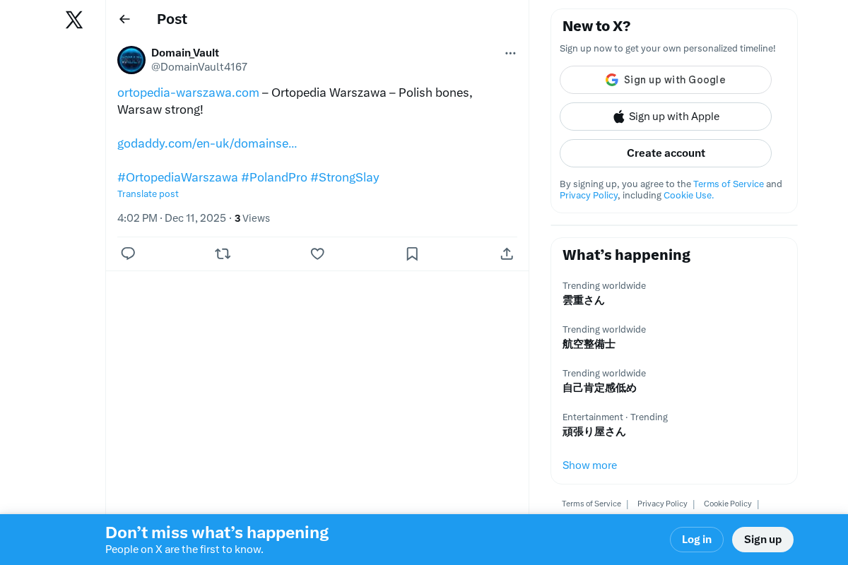 ortopedia-warszawa.com homepage screenshot