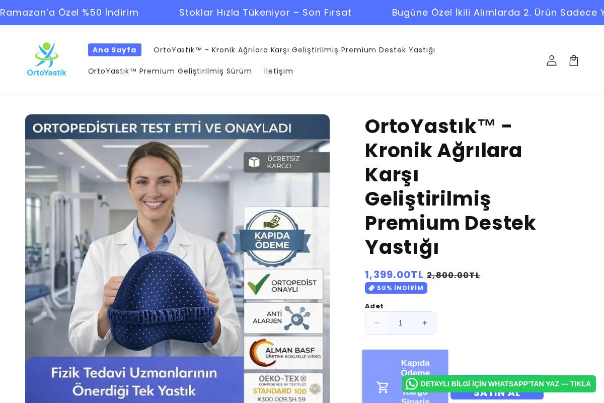ortoyastik.com.tr homepage screenshot
