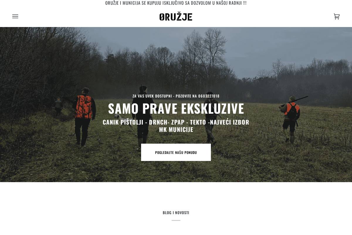 oruzje.com homepage screenshot