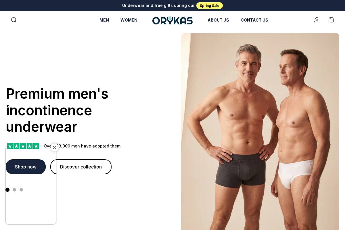 Orykas homepage screenshot