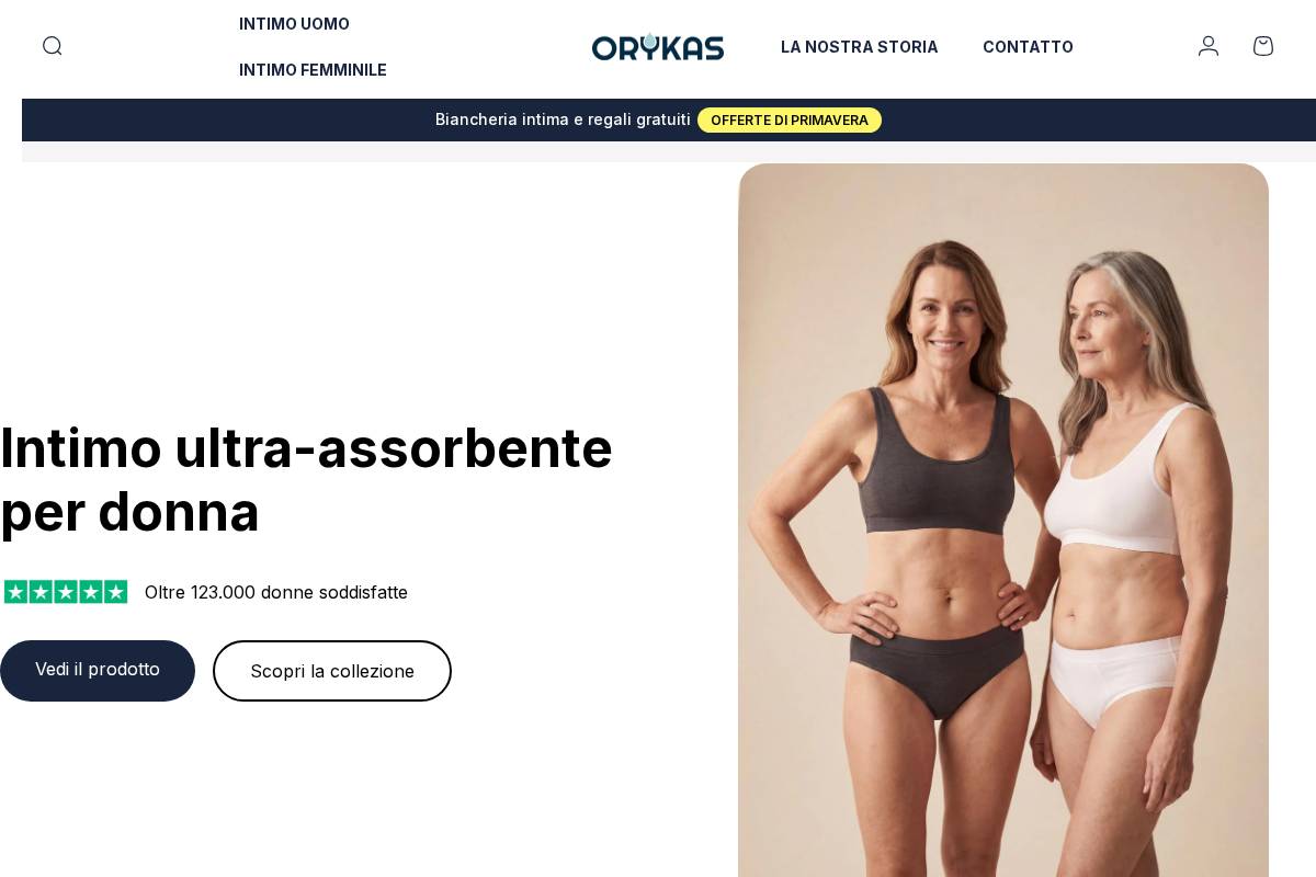 Orykas homepage screenshot