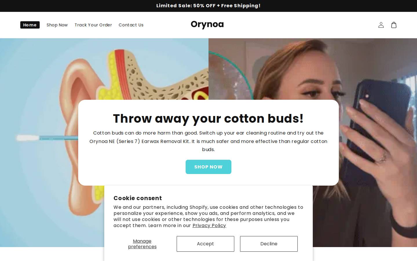 orynoa.com homepage screenshot
