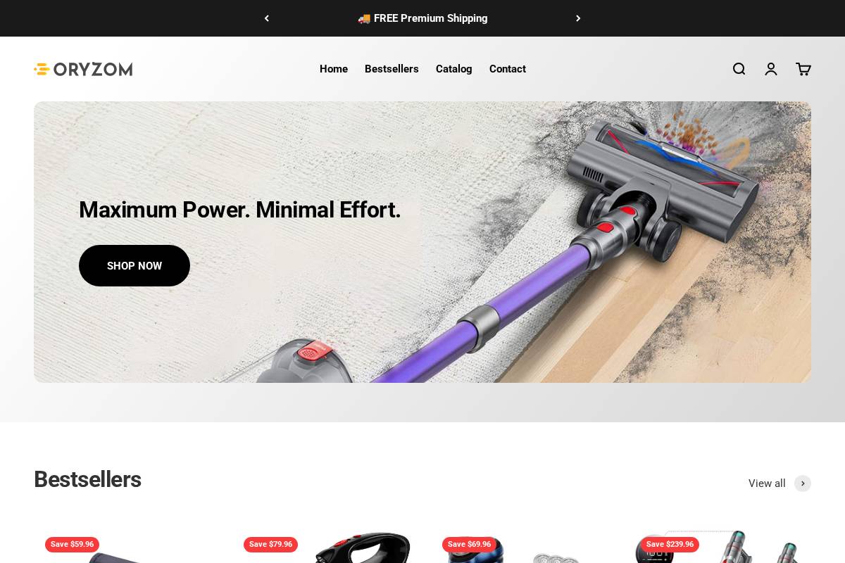 oryzom-store.com homepage screenshot