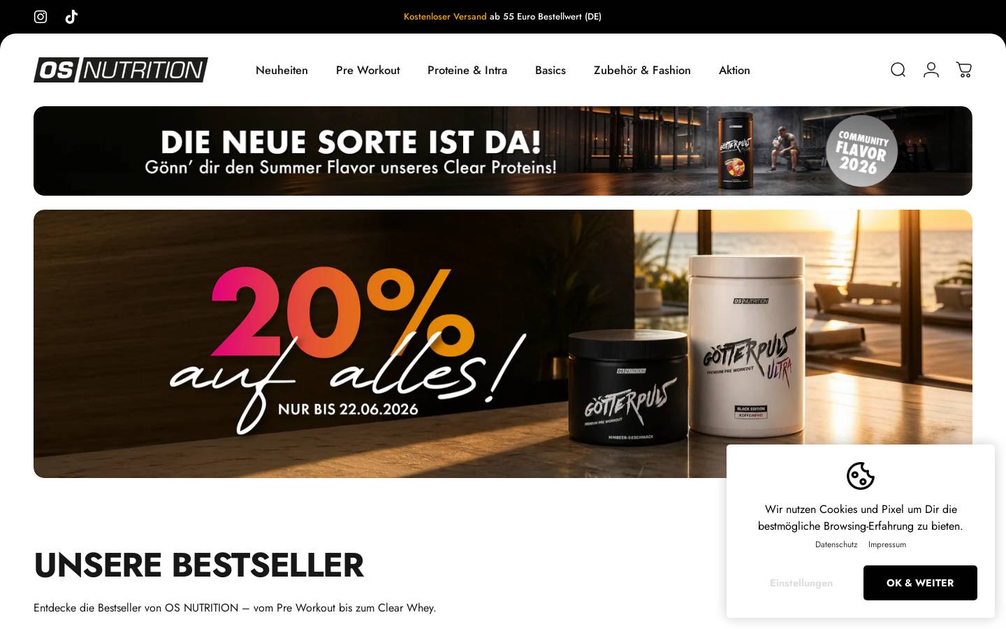 OS NUTRITION homepage screenshot