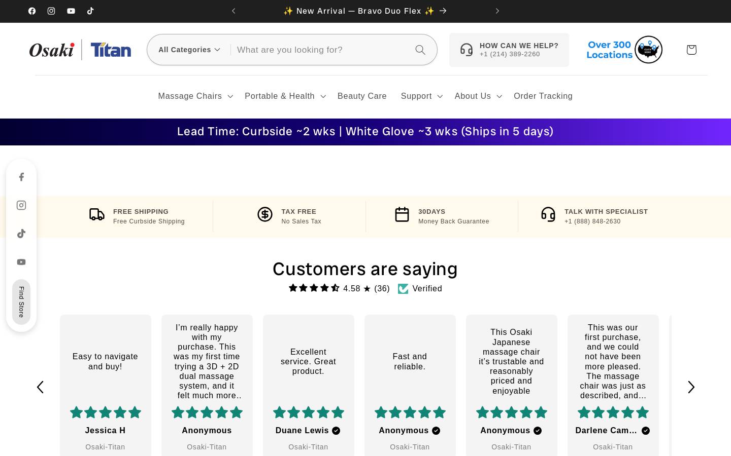 osaki-titan.com homepage screenshot