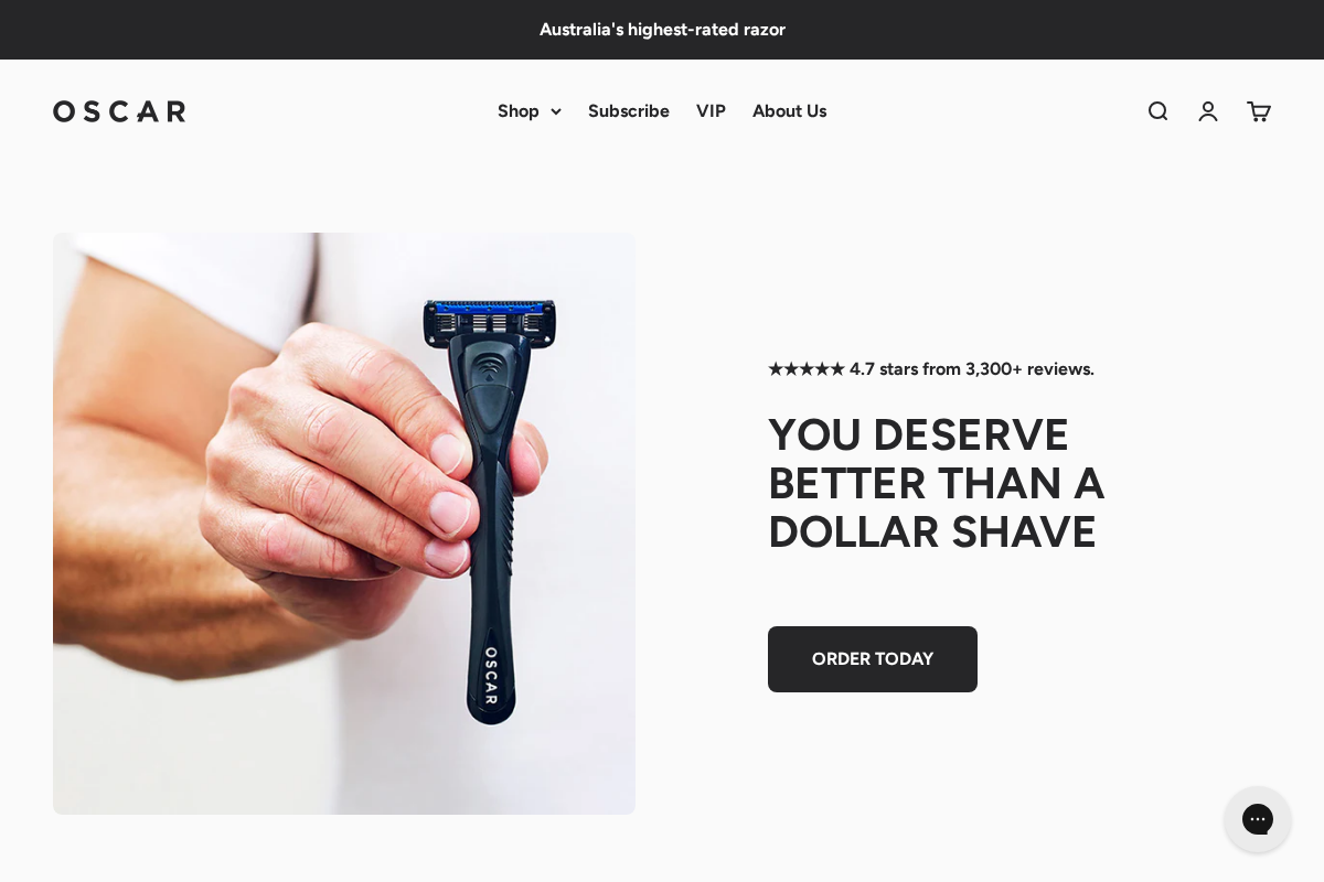 oscarrazor.com.au homepage screenshot
