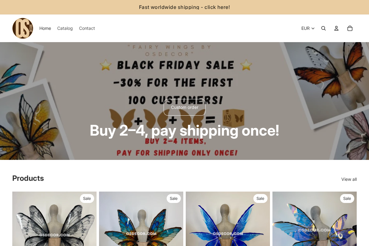 Fairy wings by Osdecor homepage screenshot