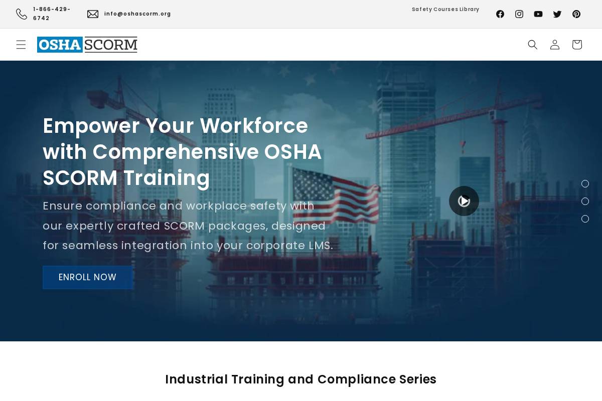 oshascorm.org homepage screenshot