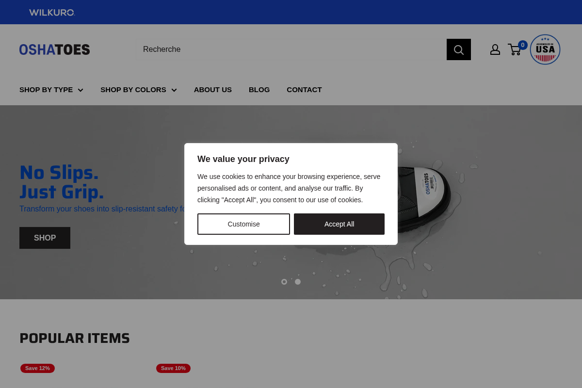 OSHATOES.com homepage screenshot