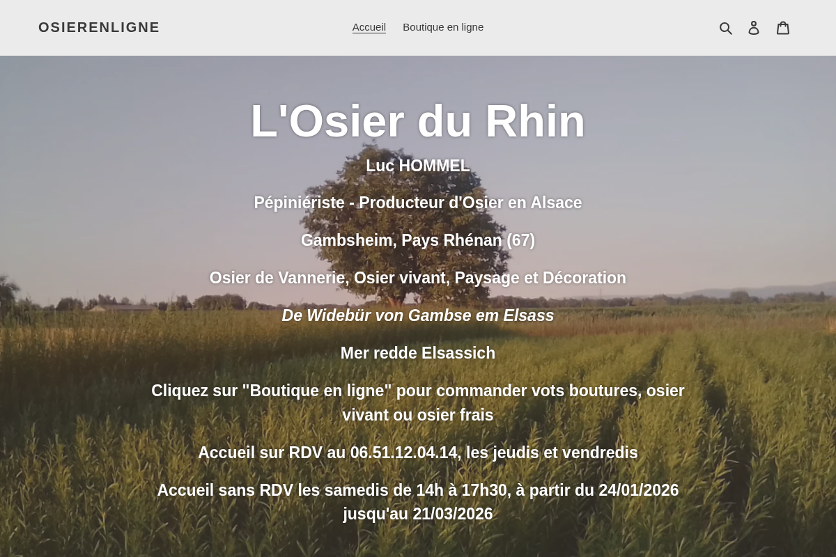 Osierenligne homepage screenshot