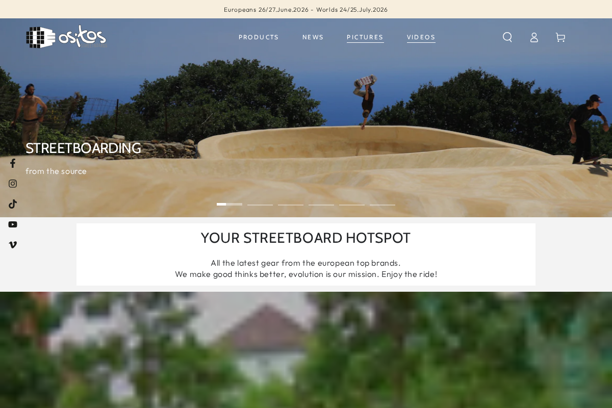 Ositos Streetboards homepage screenshot