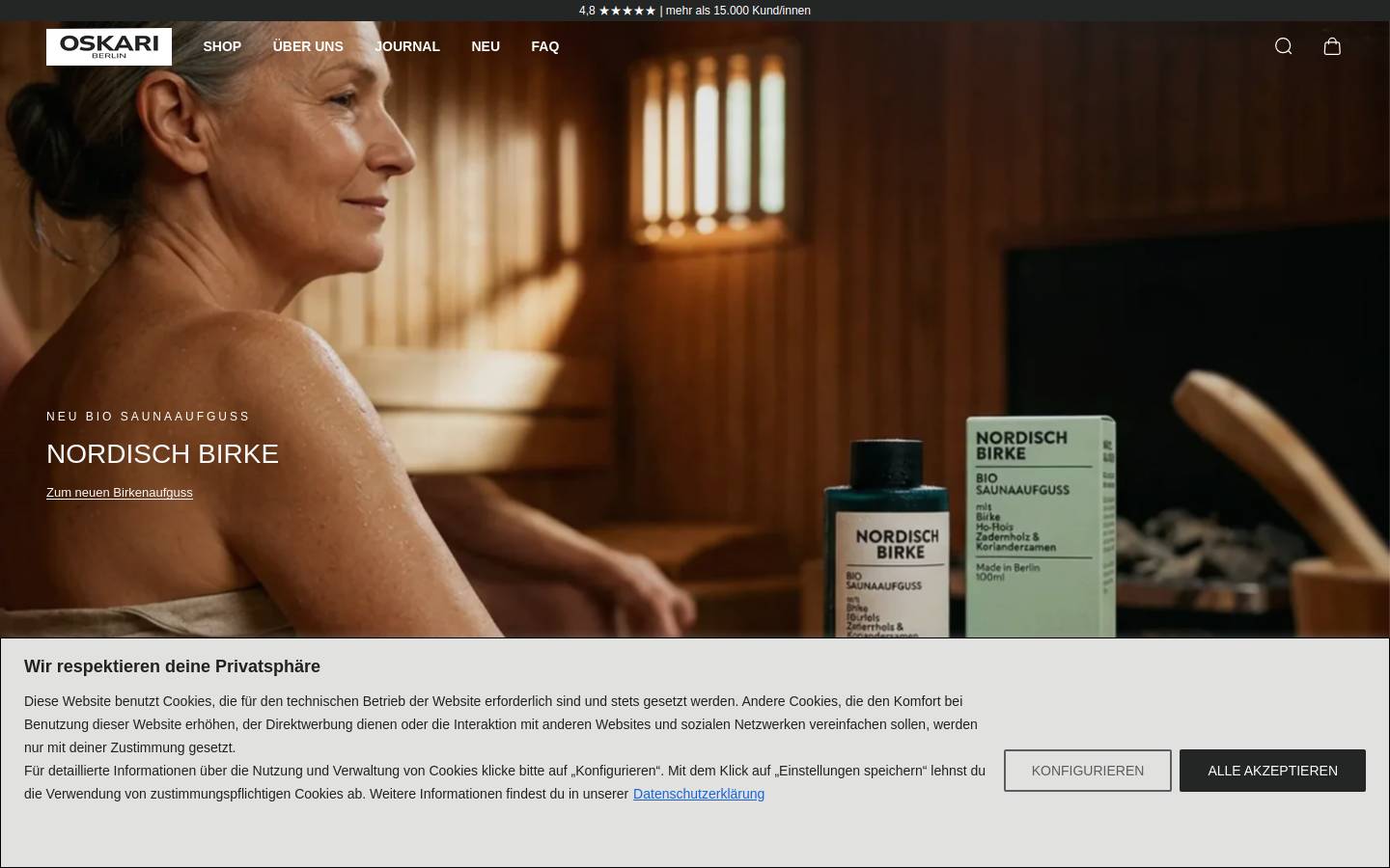 Oskari Berlin homepage screenshot