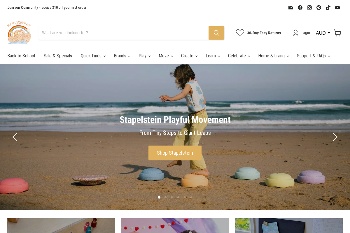 oskarswoodenark.com.au homepage screenshot