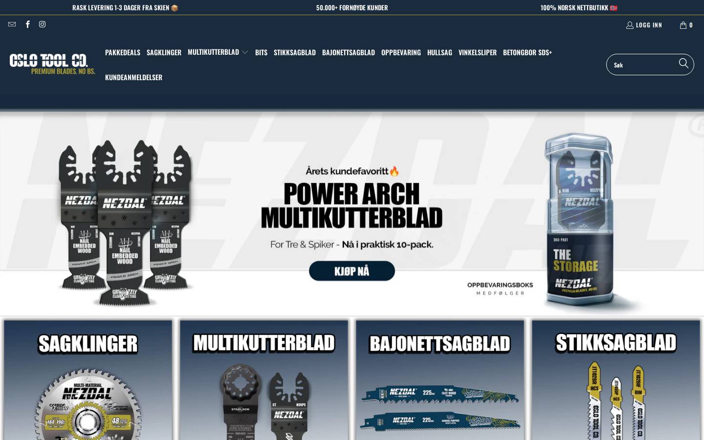 Oslotoolcompany homepage screenshot