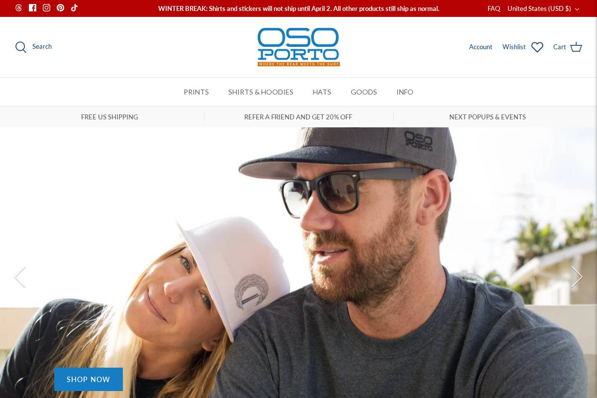 osoporto.com homepage screenshot