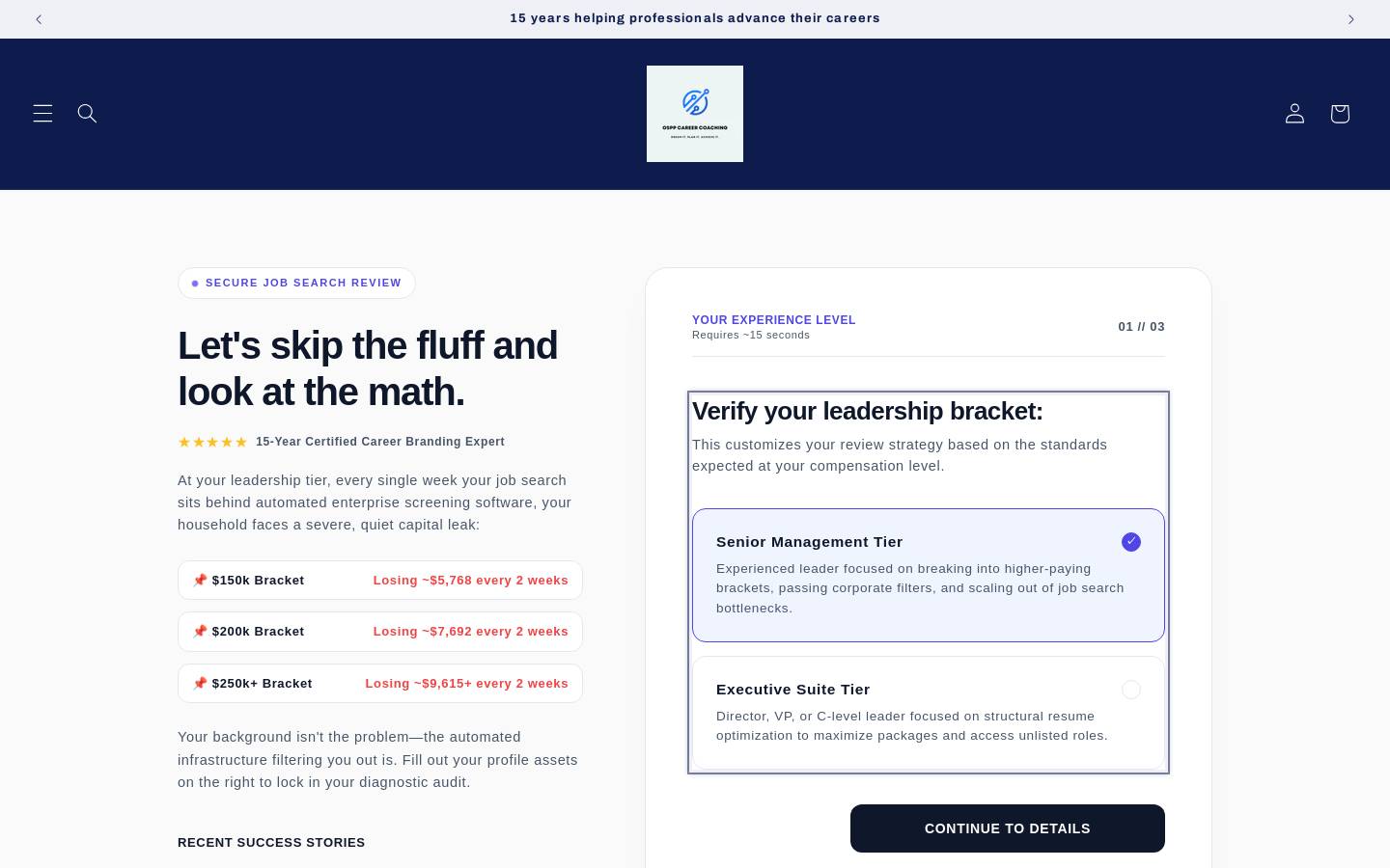 osprofessionalportfolios.com homepage screenshot