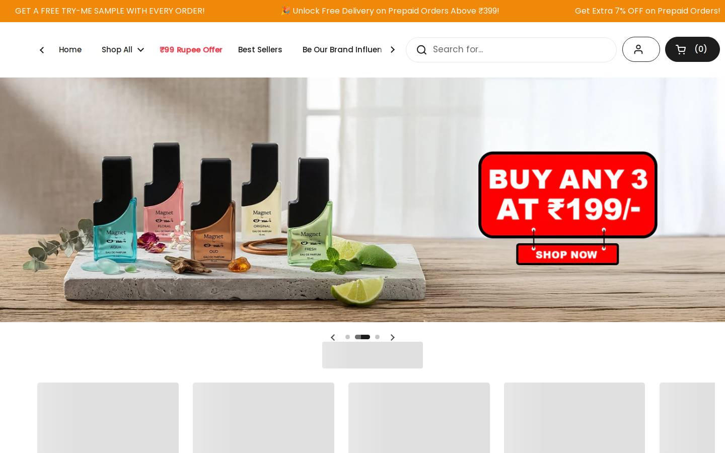 ossaperfumes.com homepage screenshot