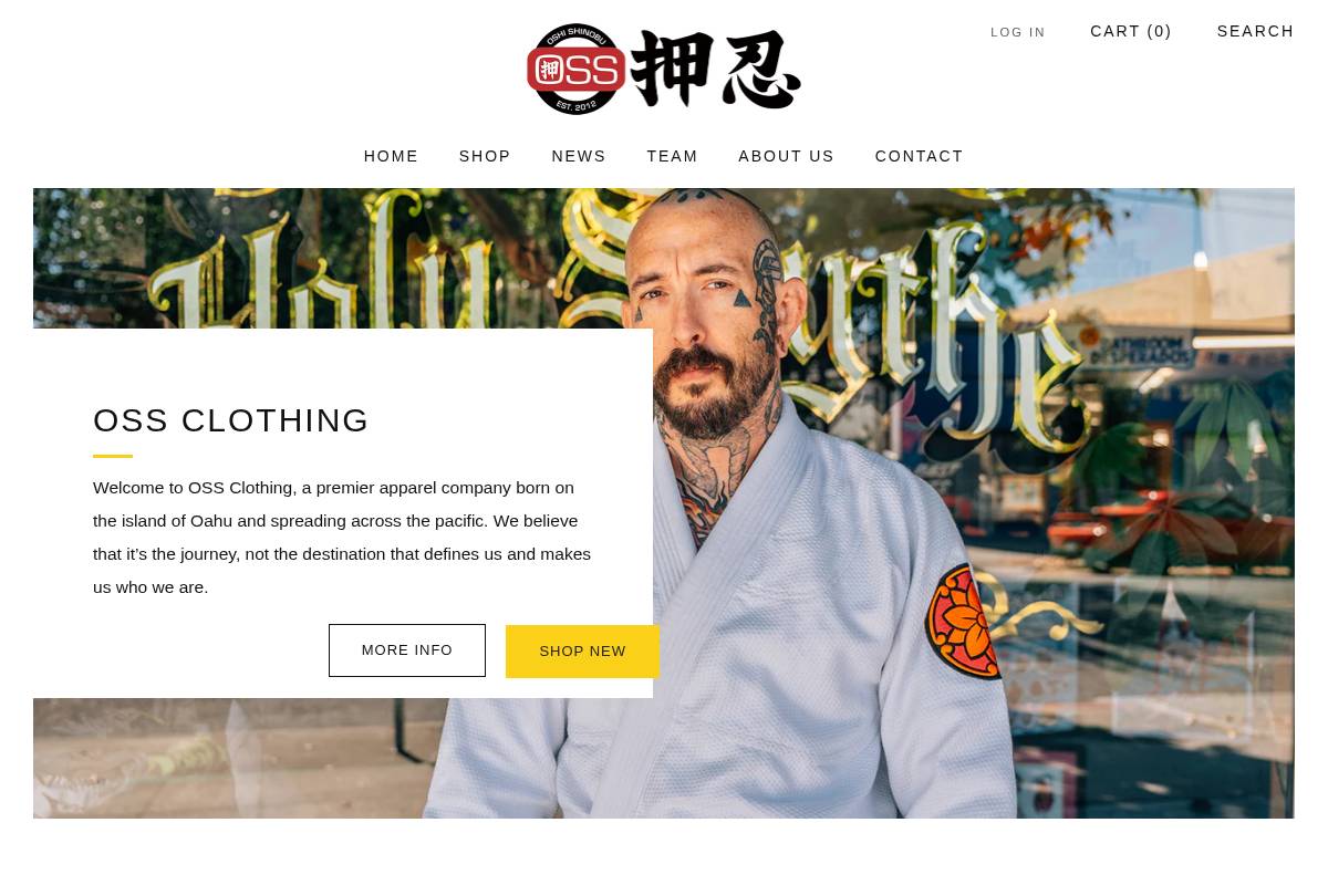 ossclothing.com homepage screenshot