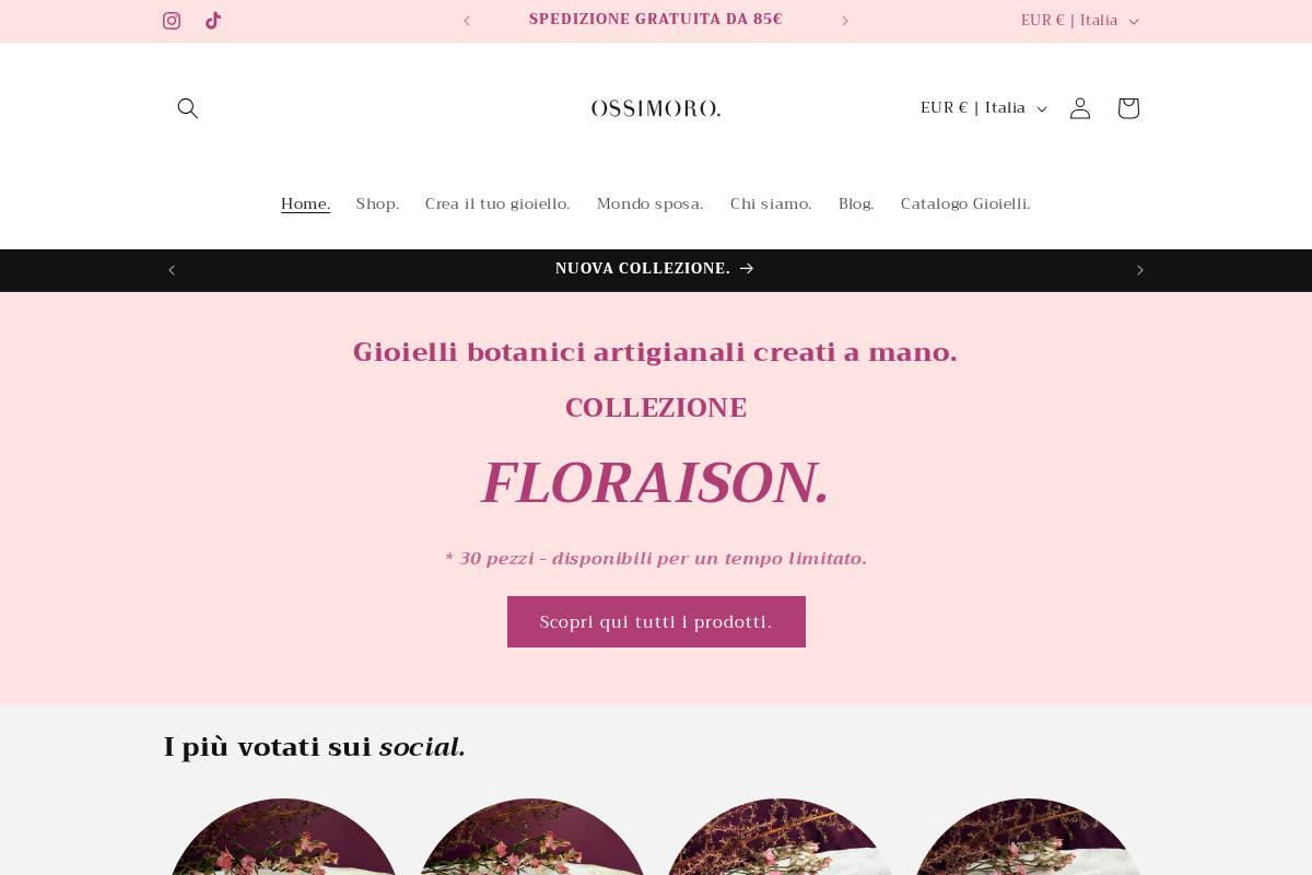 ossimoroofficial.com homepage screenshot